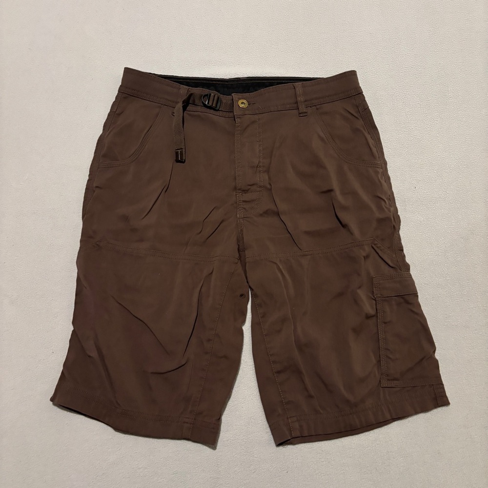 Prana Shorts Size Small 32x10 Brown Cargo Pockets High‎ Rise Outdoor Hiking